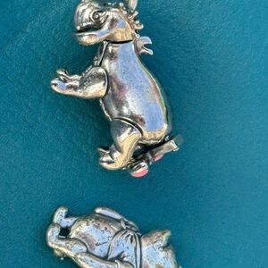 Disneys Winnie the Pooh and eeyore with articulated legs and tail pin/brooch set